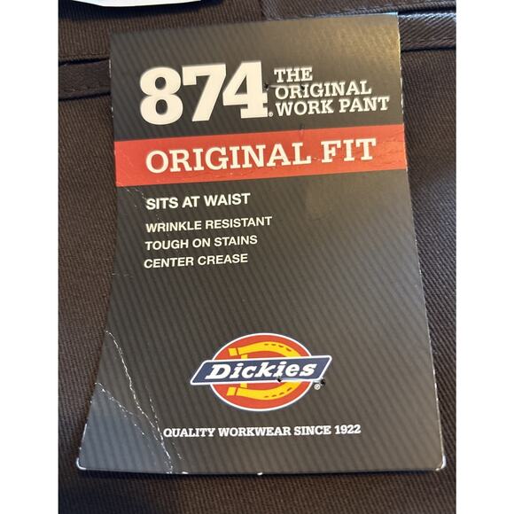NWT Dickies Mens 874 Pants Classic Original Fit Work Straight Leg Brown 36x27 - Picture 6 of 8